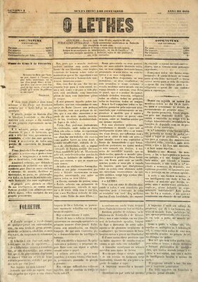 Primeira página do primeiro número do jornal O Lethes
