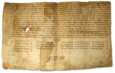 Documento de doação da Igreja de Refoios, em 1154, por Afonso Ansemondes