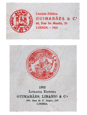 Logotipos da empresa editorial fundada por Delfim Guimarães, ainda hoje existe